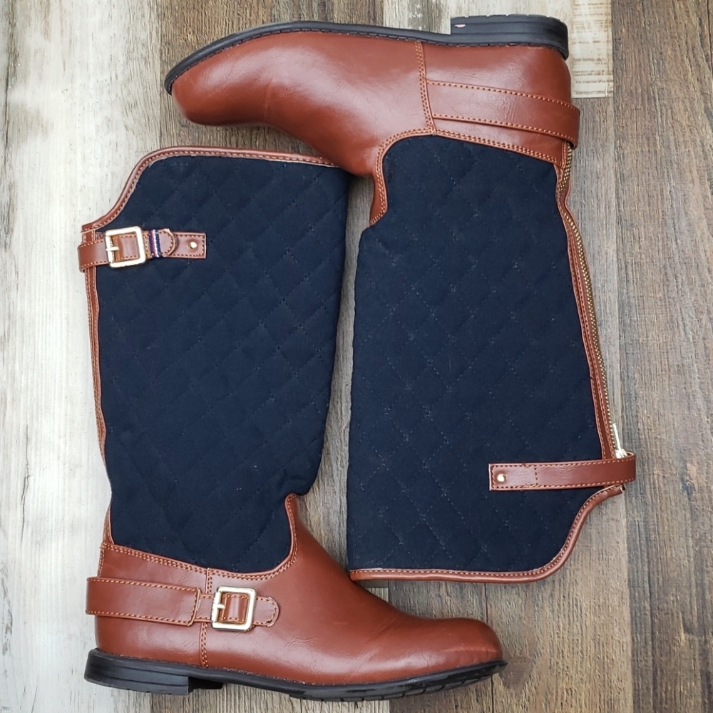 Tommy Hilfiger Navy Quilted and Vegan Leather 5
